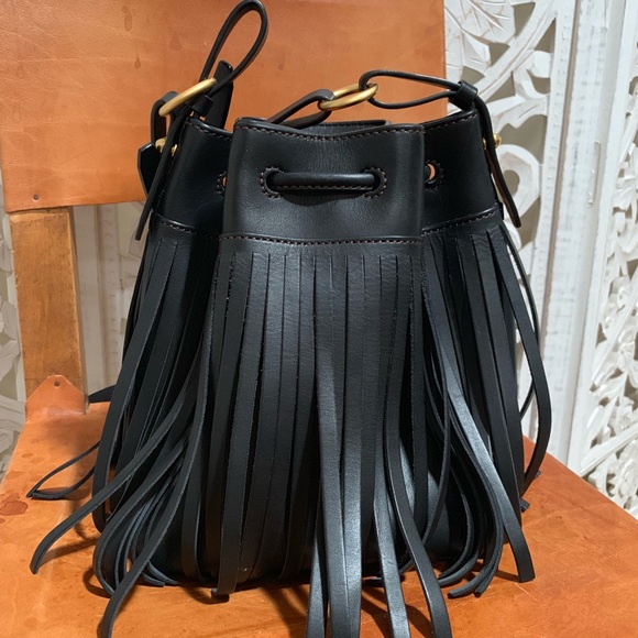 Dooney & Bourke Navy Leather Fringe Crossbody - Picture 2 of 6